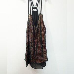 Grace Karin Sequin Tank Top Multicolor Sparkle Women's Xtra Large